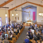 a congregation from above on Ash Wednesday